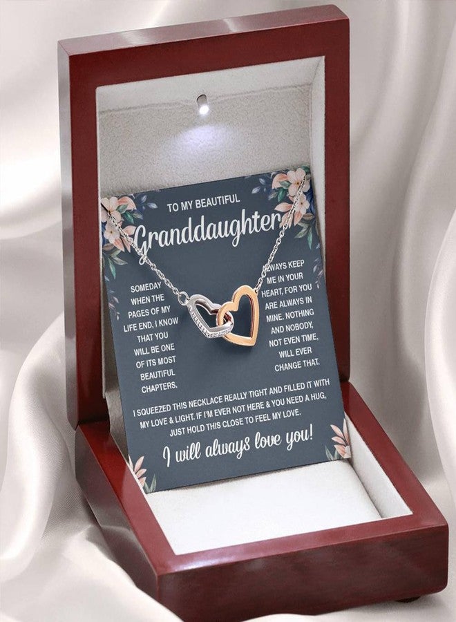 Dokazu Gift for Granddaughter Necklace from Grandparents with Heartfelt Message & Luxury Box, Birthday, Valentine’s Day, Christmas, Interlocking Hearts Jewelry - Image 2